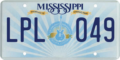 MS license plate LPL049
