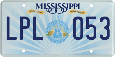 MS license plate LPL053