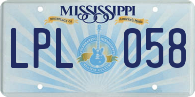 MS license plate LPL058