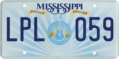 MS license plate LPL059