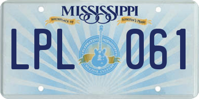 MS license plate LPL061