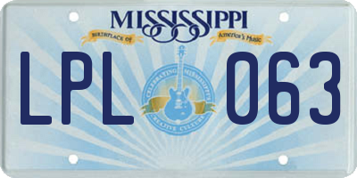 MS license plate LPL063