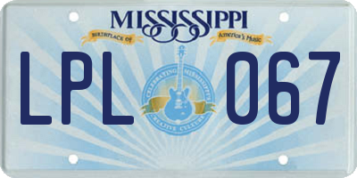 MS license plate LPL067