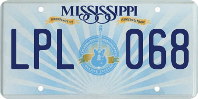 MS license plate LPL068