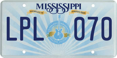 MS license plate LPL070