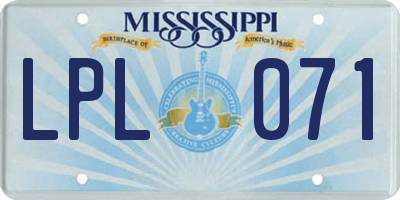 MS license plate LPL071