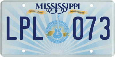 MS license plate LPL073