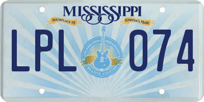 MS license plate LPL074