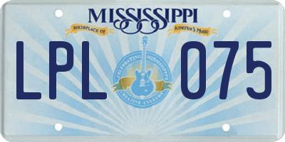MS license plate LPL075