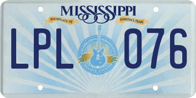 MS license plate LPL076