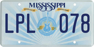 MS license plate LPL078