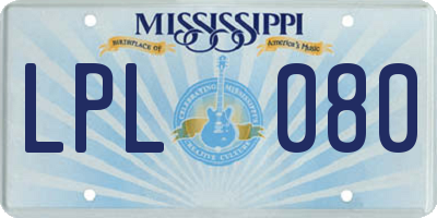 MS license plate LPL080