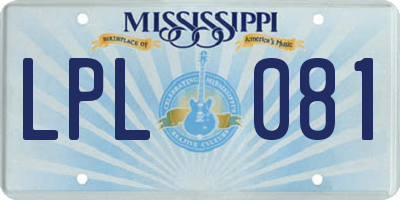 MS license plate LPL081