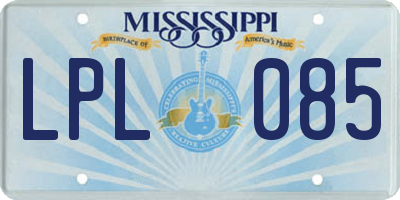 MS license plate LPL085