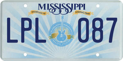 MS license plate LPL087
