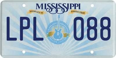 MS license plate LPL088