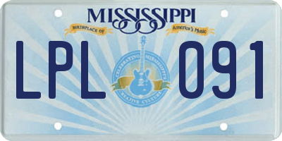 MS license plate LPL091