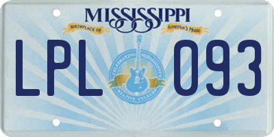 MS license plate LPL093