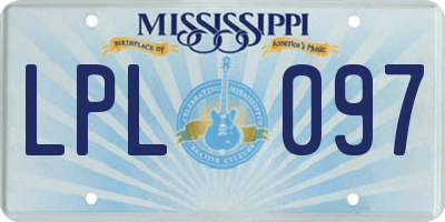 MS license plate LPL097