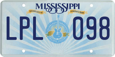MS license plate LPL098