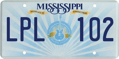 MS license plate LPL102