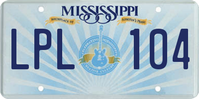 MS license plate LPL104