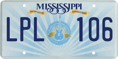 MS license plate LPL106