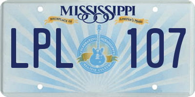 MS license plate LPL107