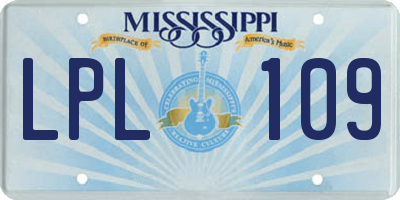 MS license plate LPL109