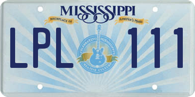 MS license plate LPL111