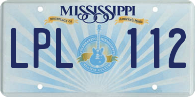 MS license plate LPL112