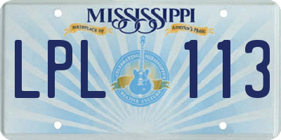MS license plate LPL113