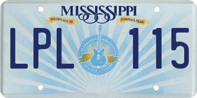 MS license plate LPL115