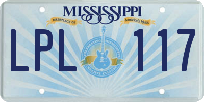 MS license plate LPL117