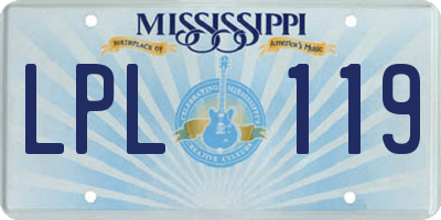 MS license plate LPL119