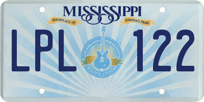 MS license plate LPL122