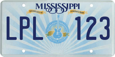 MS license plate LPL123