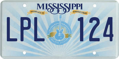 MS license plate LPL124