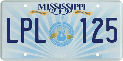 MS license plate LPL125