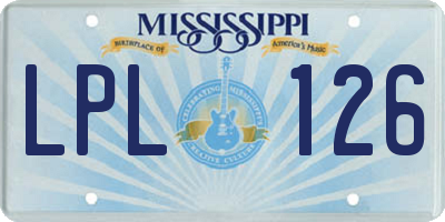 MS license plate LPL126