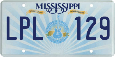 MS license plate LPL129