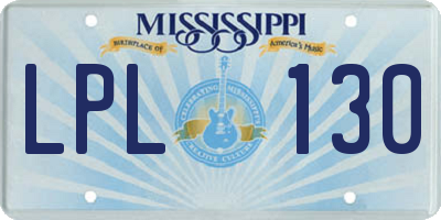 MS license plate LPL130