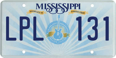 MS license plate LPL131