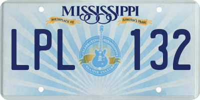 MS license plate LPL132