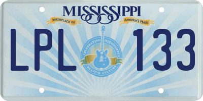 MS license plate LPL133