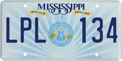 MS license plate LPL134