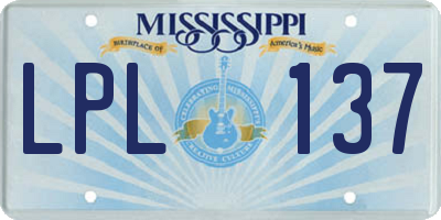 MS license plate LPL137