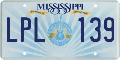 MS license plate LPL139