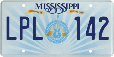 MS license plate LPL142