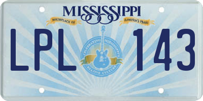 MS license plate LPL143